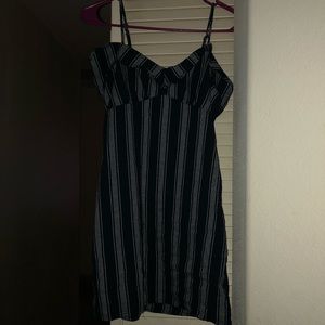 Blue and white striped dress